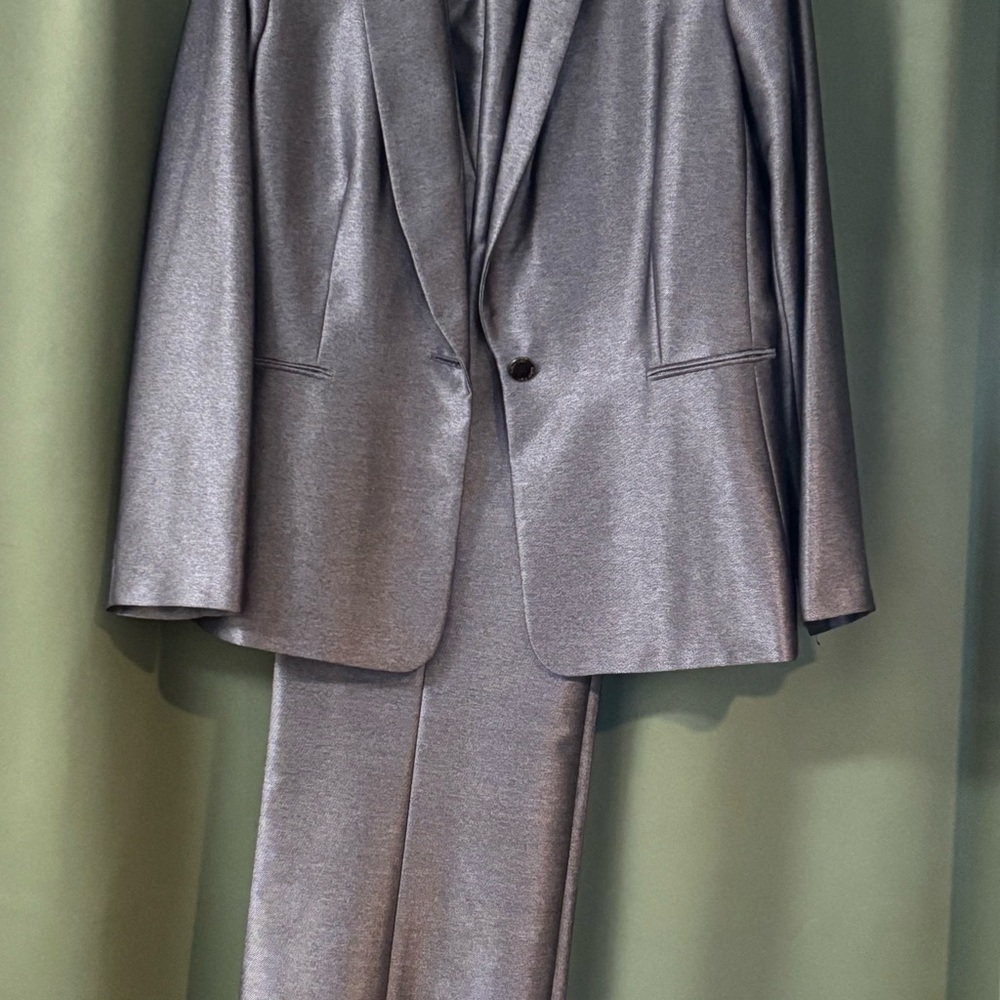 Calvin Klein Silver Blazer Structured Notched Lap… - image 1